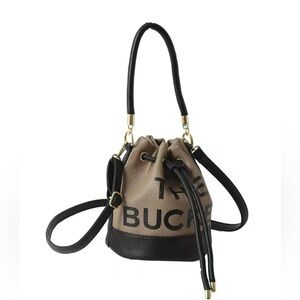 NWOT Khaki and Black Bucket Bag